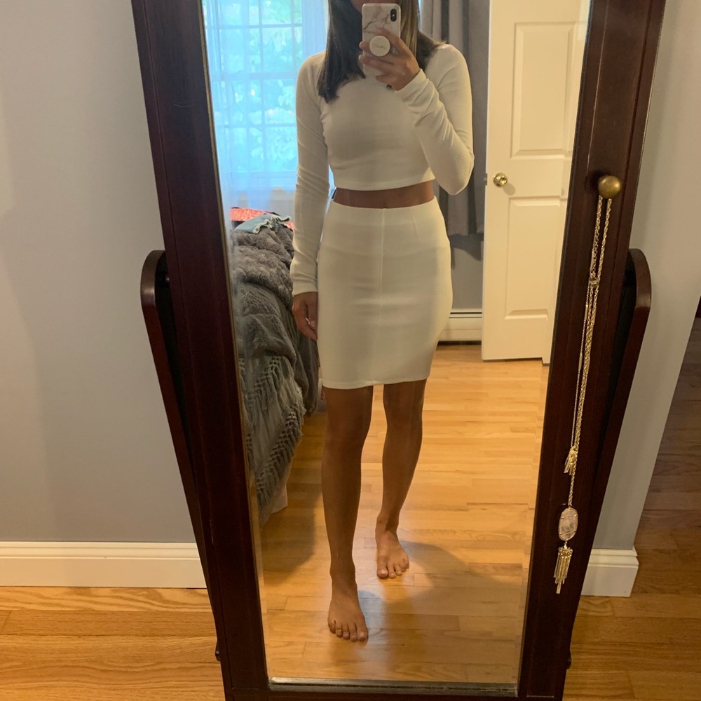 White top and skirt set